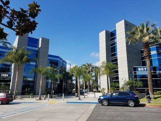 Outside view of the building. It's the building on the right.