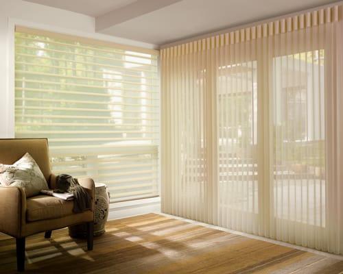 (Patio Door,Vertical)Hunter Douglas Luminette Privacy Sheers (Window) Hunter Douglas Silhouette Window Sahdings