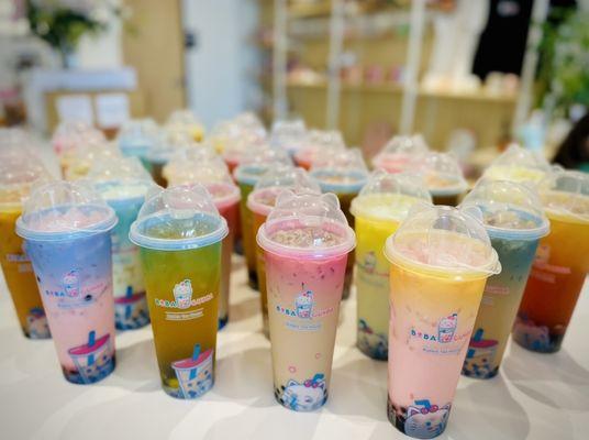 Boba Boba, lots of Bobas 
come and pick your cutest boba teas at our Boba CuCue

Order online: www.bobacutea.com