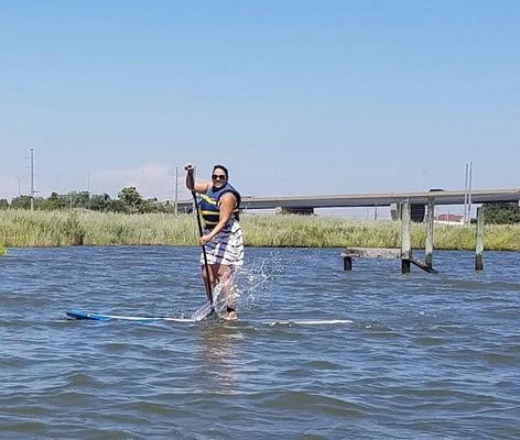 "Hey Ma, I'm paddling...in a dress!!!"