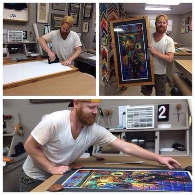 DIY customer, Eric, framing his Jazz Fest poster