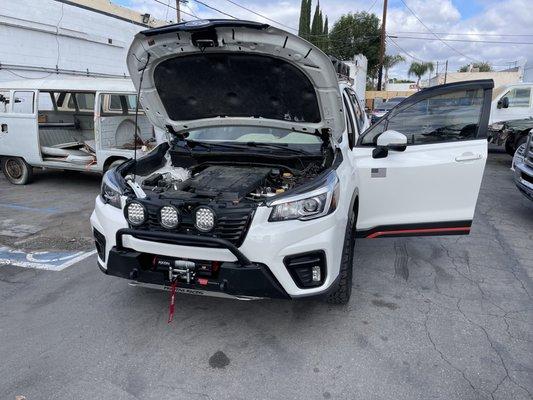 Repaired Front of this Subaru Forester here at Canoga Auto Works Autobody Repair Shop Auto Collision Repair Body Shop Car Paint