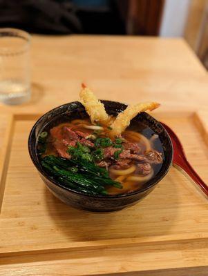 ebi niku udon ($18)