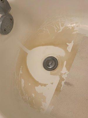 Bathtub that is stained and wouldn't drain