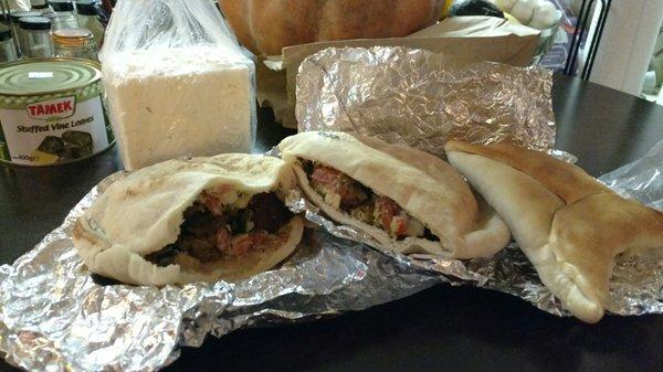 $3 falafel sandwich, (after walking home with it). Great deal! Good sandwich.