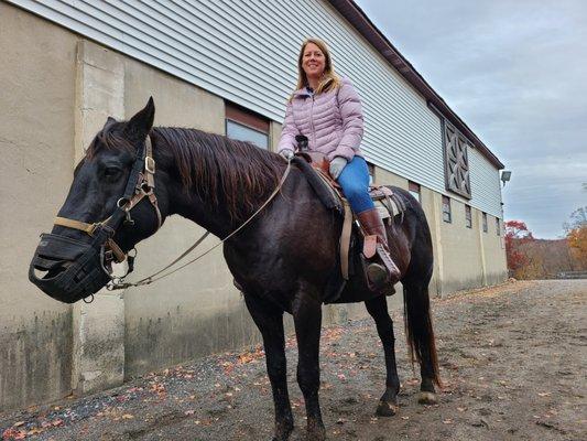 Back at the stables after 1 hour trail ride