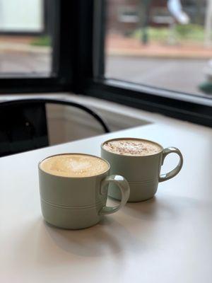 Honey graham latte and pumpkin spice latte