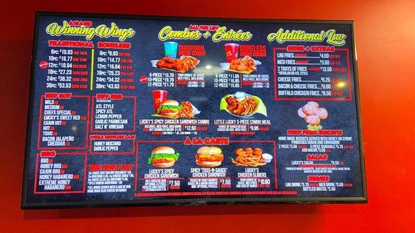 ATL WINGS menu.