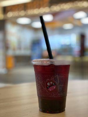 Passion fruit hibiscus tea w/ boba