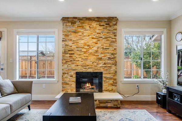 Accent Wall with electric fireplace.  What are your thoughts on accent walls?