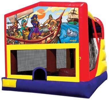 4 in 1 large pirates jumper (18*16) slide , jumper and basketball hoop wet or dry only $179.00