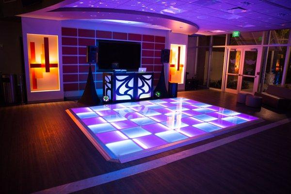 Eddie B & Company has the latest in LED Dance Floors!  Dance the night  away! Perfect for weddings, parties, or even a fashion show!