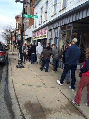 Line around the block for the Bourbon County Stout tasting and raffle.