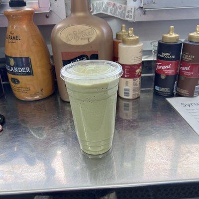 Carmel French vanilla matcha tea blended