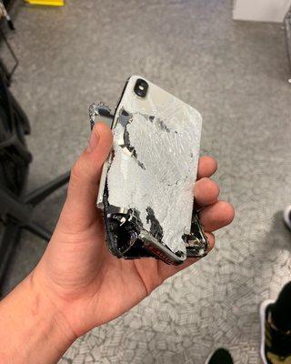 iPhon X came in for data recovery! Was ran over in-front of a hotel!