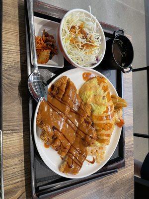 Pork Tonkatsu and Omurice