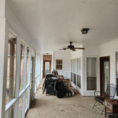 Before light and ceiling fan replacement