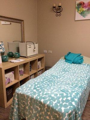 Here is a Spa room at the Allgood Beauty Institute, LLC