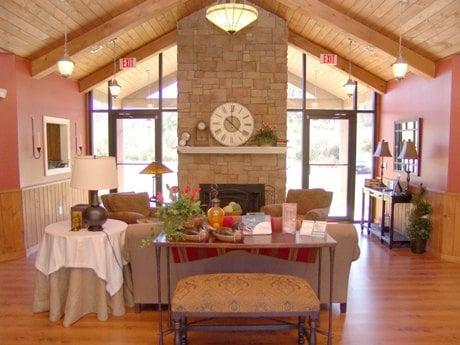 The inside of the beautifully decorated Mineral Springs clubhouse.