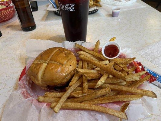 Cheeseburger and fries