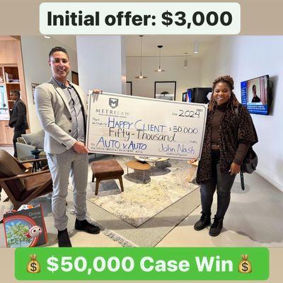 $50,000 Case Win