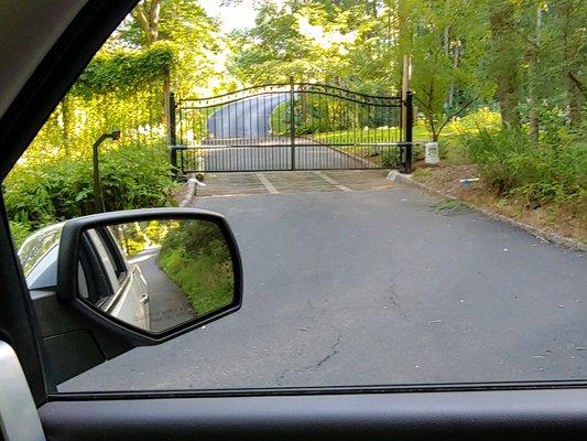 We installed LiftMaster Model LA 400  dual gate operator at this entrance.