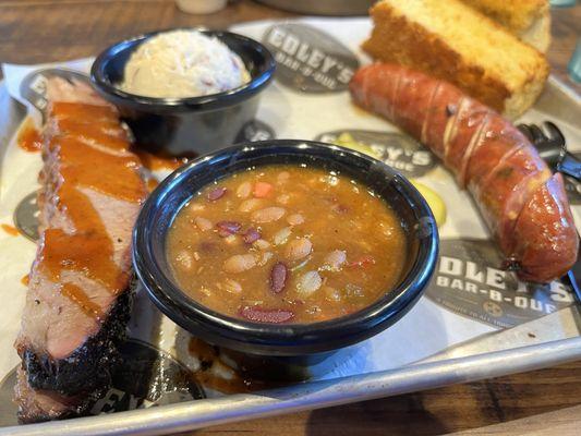 Brisket and Sausage Platter