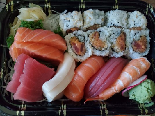 Sashimi and sushi combo