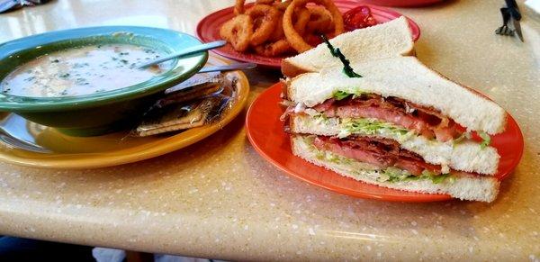 BLT and homemade potato soup for me.