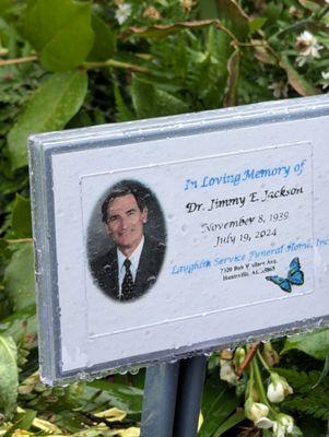 The Dr. Reverend Jimmy Jackson's grave at Maple Hill Cemetery. Close to our plots.