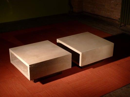 Poured concrete coffeetables