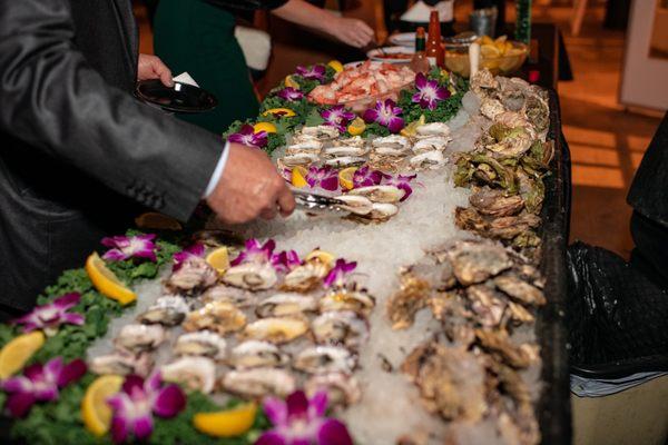 Oyster and Cocktail Shrimp Bar at our wedding - January 29, 2022