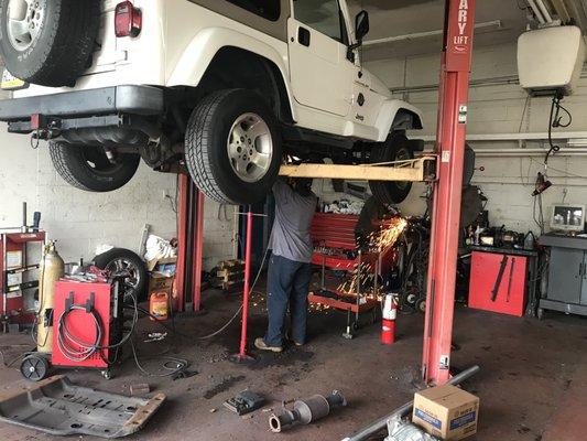 Frame repair on this Jeep