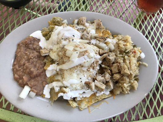 This dish was described as the "ultimate comfort food" and it lives up to the hype. Chiliquada verde with a fried egg. Yum.