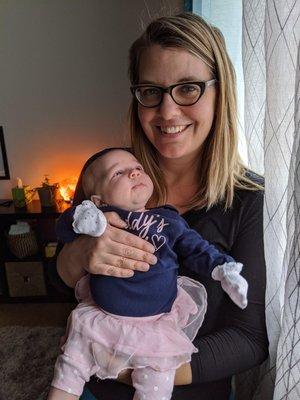 Baby receiving CranioSacral Therapy