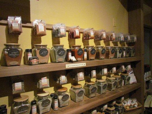 Custom spice blends made right in the store fresh. It's spice art! and tasty too.