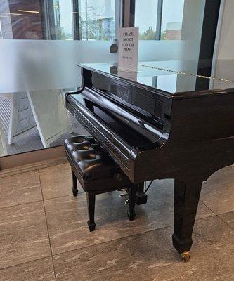 9/25/2024 -  When dropping into the lineup for my Covid booster I laugh at the gorgeous piano in the lobby marked not to play.