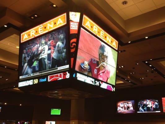 The Arena scoreboard is great for keeping track of your favorite sporting event!