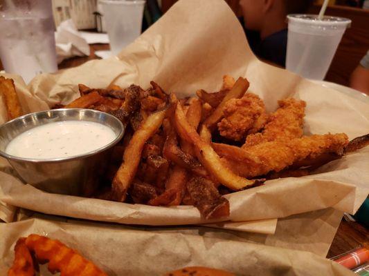 Chicken strip with regular fries