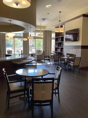 Our bistro- where a lot of our activities take place: happy hour, root beer floats, and Happy Hour Bingo