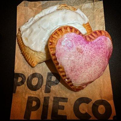 5.11.24: Lemon Curd & Mixed Berry Hand Pie $5  Ube Coconut Heart-Shaped Hand Pie $7