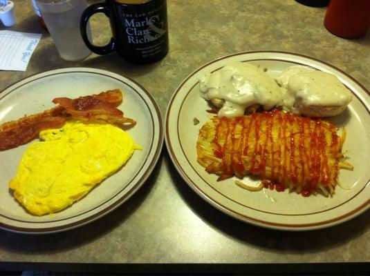 Biscuits and gravy combo.