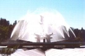 fountain outside the office window