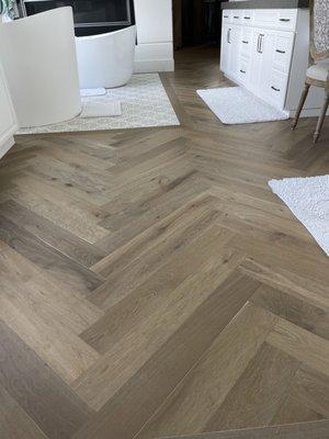 Herringbone wood flooring