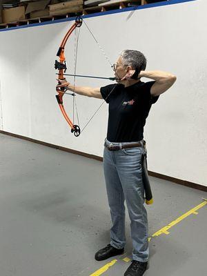 My wife at her first session, now she's "Hooked"!