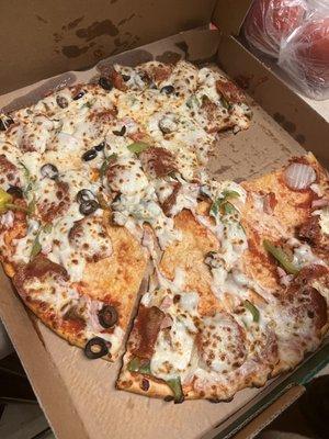 The pizza that was delivered