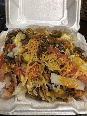 The Nachos were a very healthy portion.