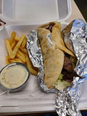 Gyro and fries