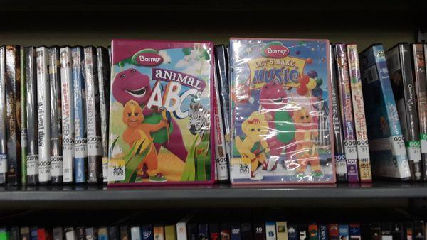 Four Barney DVDs Inculed: Colorful World Live, Animal ABC's & The Land Of Make Believe & Let's Make Music.