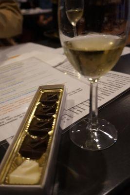 Wine tasting with chocolate